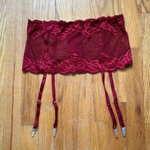NWOT Red Lace Garter Lingerie